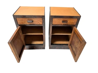 Two Art Deco Modernist Nightstands or Bedside Tables, 1920s 2